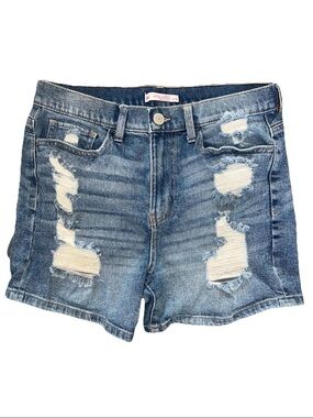 SO Vintage Stretch Mom Shorts‎ Distressed High Rise Denim Size 9